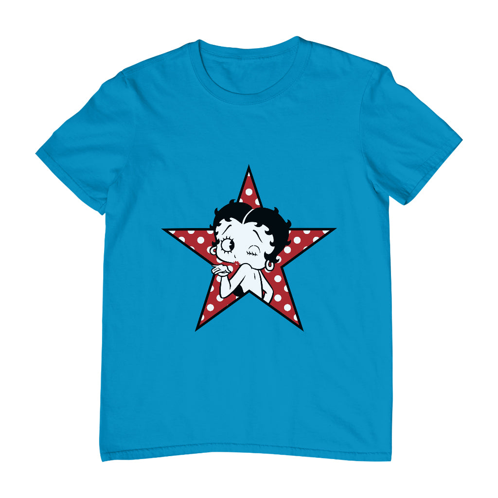 Betty Boop Wink Polka Dot Star Men's T-Shirt-ALL + EVERY