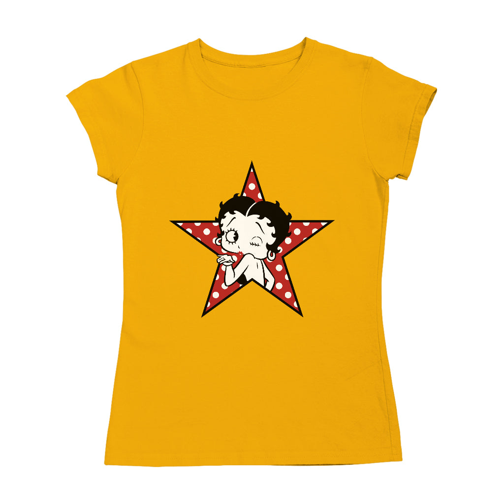 Betty Boop Wink Polka Dot Star Women's T-Shirt-ALL + EVERY