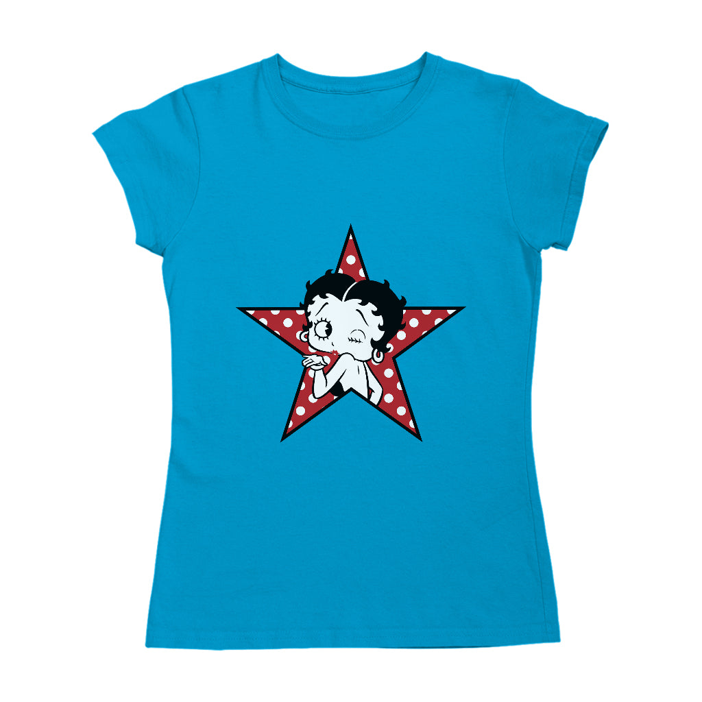 Betty Boop Wink Polka Dot Star Women's T-Shirt-ALL + EVERY