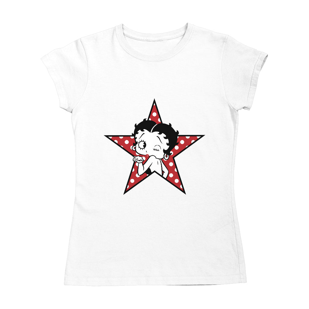 Betty Boop Wink Polka Dot Star Women's T-Shirt-ALL + EVERY