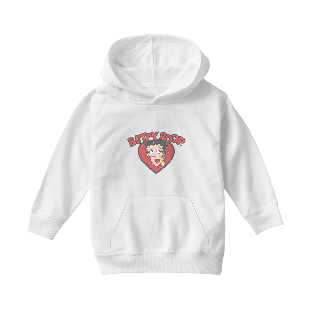 Betty Boop Love Red Dress Kids Hooded Sweatshirt-ALL + EVERY