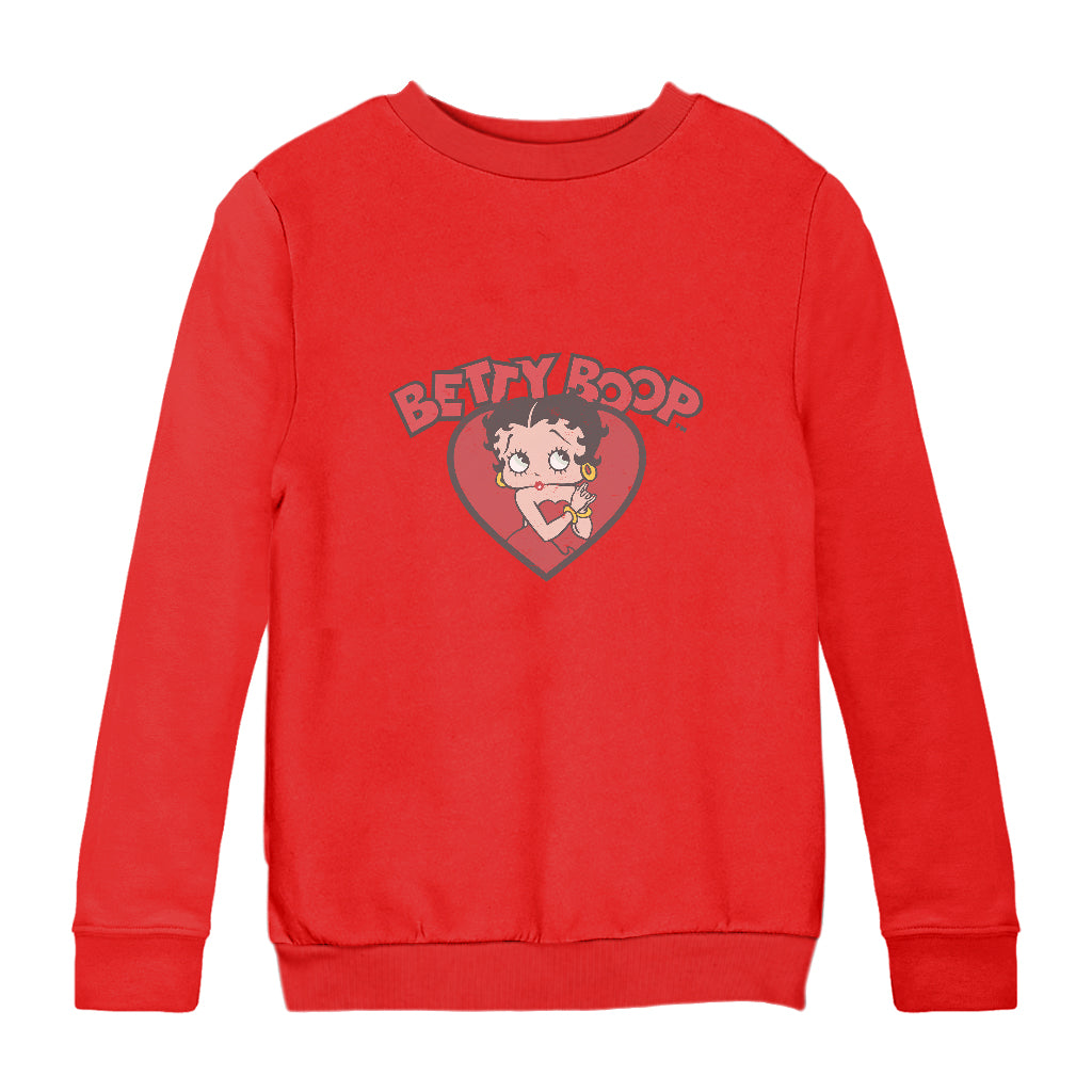 Betty Boop Love Red Dress Kids Sweatshirt-ALL + EVERY