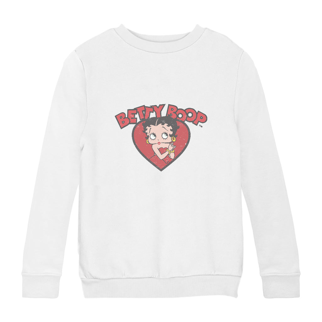 Betty Boop Love Red Dress Kids Sweatshirt-ALL + EVERY