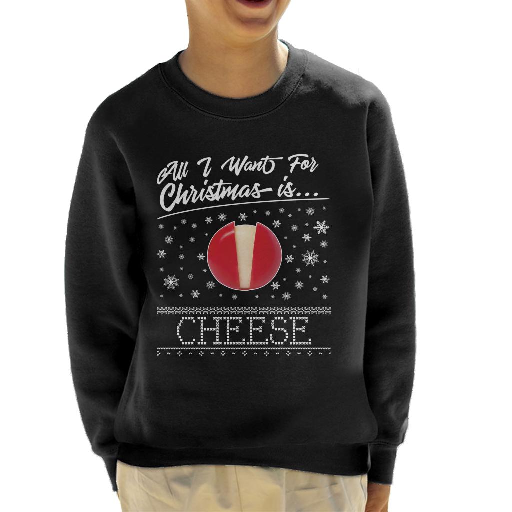 Baby Bel Christmas All I Want For Christmas Is Cheese Kid's Sweatshirt-ALL + EVERY