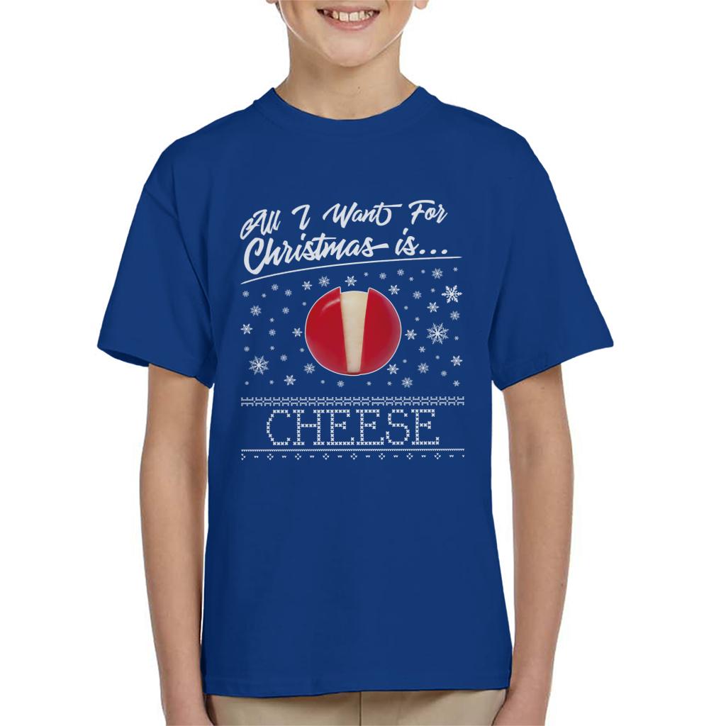 Baby Bel Christmas All I Want For Christmas Is Cheese Kid's T-Shirt-ALL + EVERY