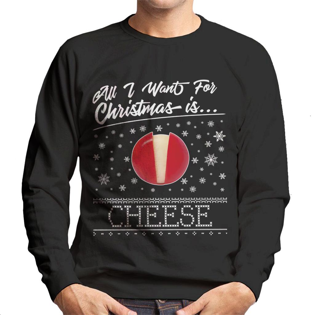 Baby Bel Christmas All I Want For Christmas Is Cheese Men's Sweatshirt-ALL + EVERY