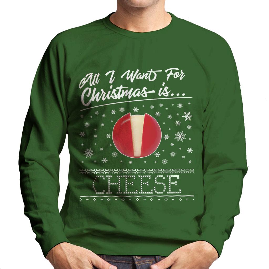 Baby Bel Christmas All I Want For Christmas Is Cheese Men's Sweatshirt-ALL + EVERY