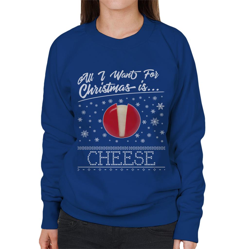 Baby Bel Christmas All I Want For Christmas Is Cheese Women's Sweatshirt-ALL + EVERY