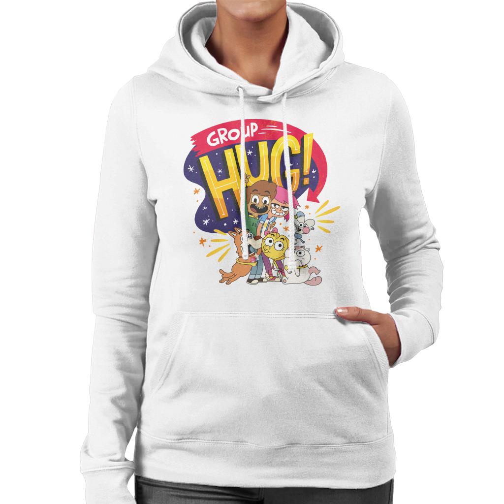 Boy Girl Dog Cat Mouse Cheese Group Hug Women's Hooded Sweatshirt-ALL + EVERY