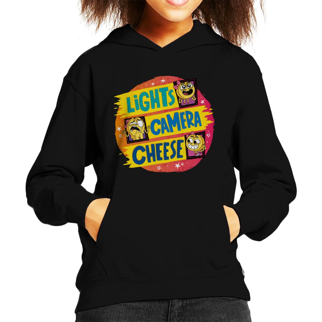 Boy Girl Dog Cat Mouse Cheese Lights Camera Cheese Kids Hooded Sweatshirt-ALL + EVERY