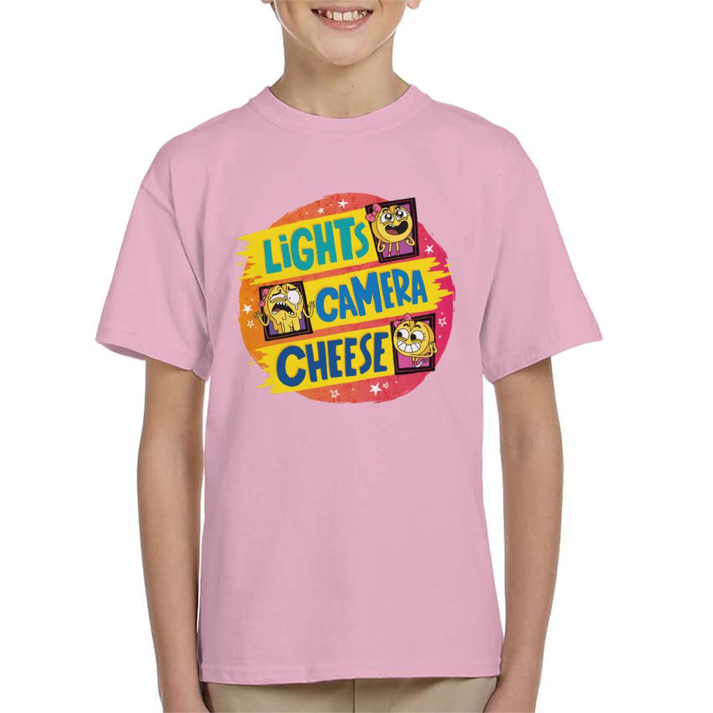 Boy Girl Dog Cat Mouse Cheese Lights Camera Cheese Kids T-Shirt-ALL + EVERY