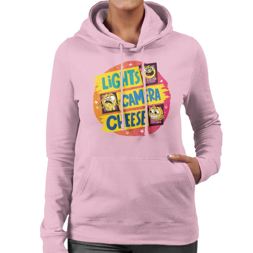 Boy Girl Dog Cat Mouse Cheese Lights Camera Cheese Women's Hooded Sweatshirt-ALL + EVERY