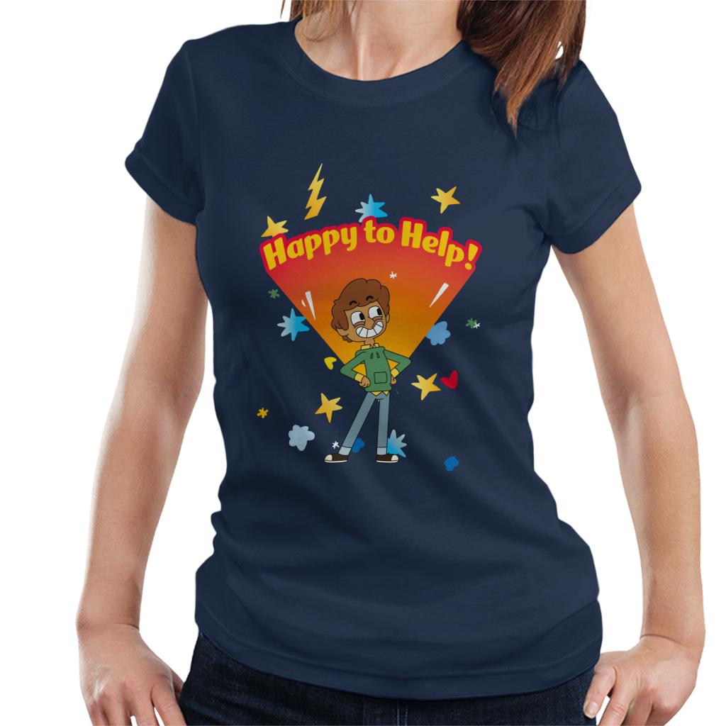 Boy Girl Dog Cat Mouse Cheese Happy To Help Women's T-Shirt-ALL + EVERY