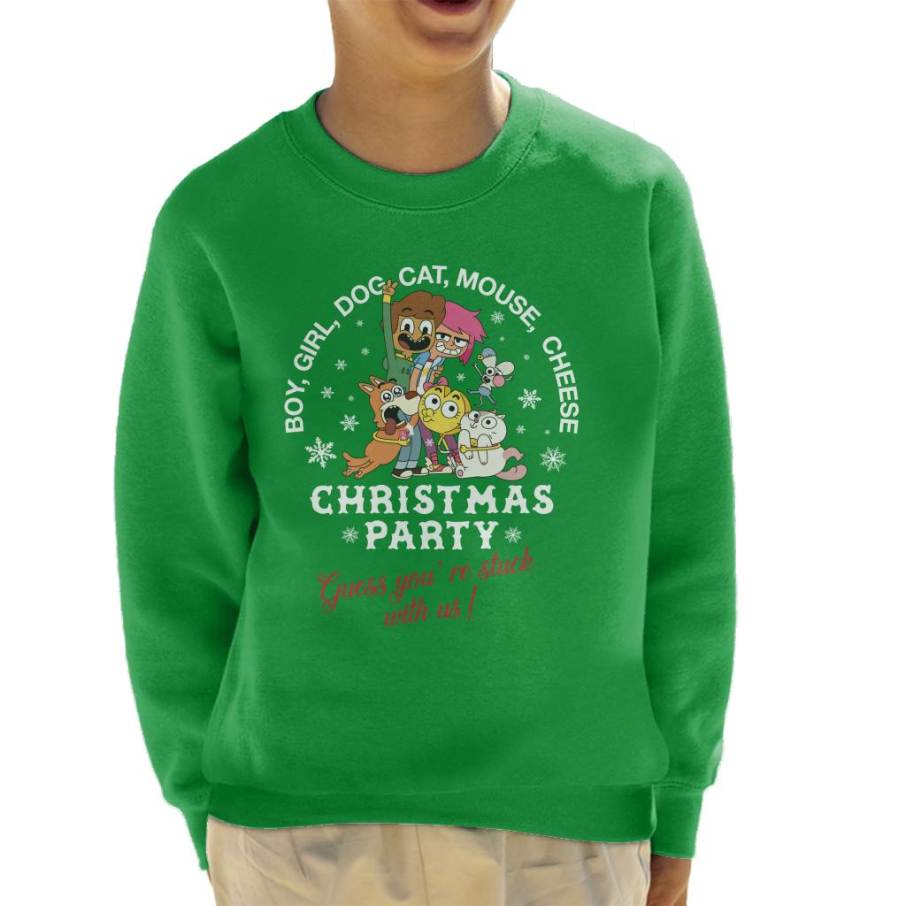 Boy Girl Dog Cat Mouse Cheese Christmas Party Kid's Sweatshirt-ALL + EVERY