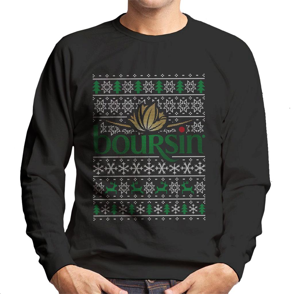 Boursin Christmas Knit Pattern Men's Sweatshirt-ALL + EVERY