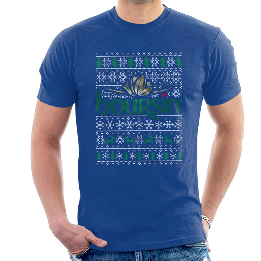 Boursin Christmas Knit Pattern Men's T-Shirt-ALL + EVERY