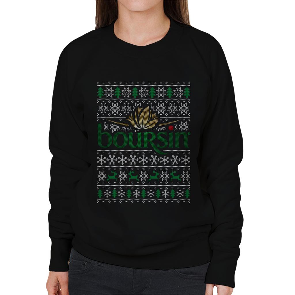 Boursin Christmas Knit Pattern Women's Sweatshirt-ALL + EVERY