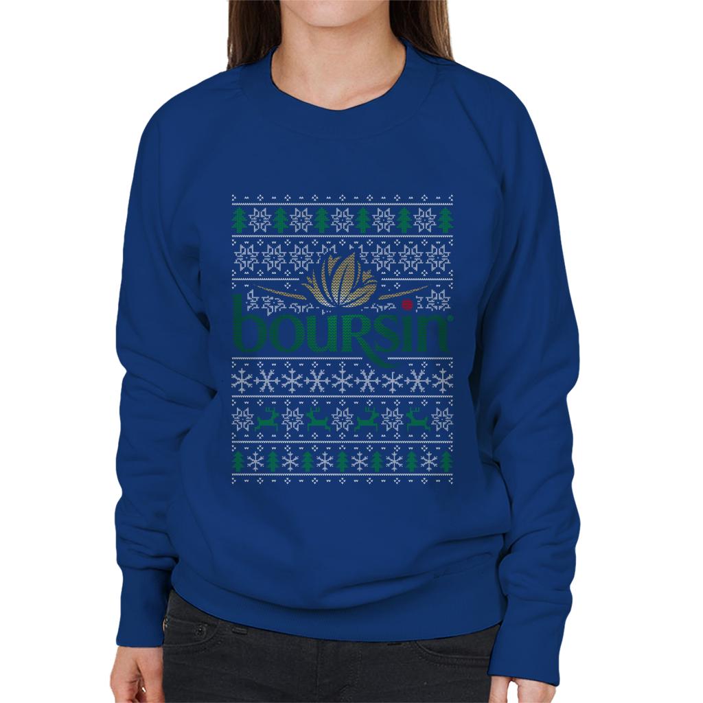 Boursin Christmas Knit Pattern Women's Sweatshirt-ALL + EVERY