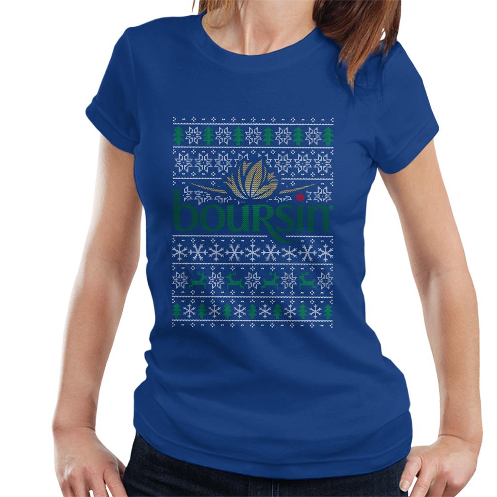 Boursin Christmas Knit Pattern Women's T-Shirt-ALL + EVERY