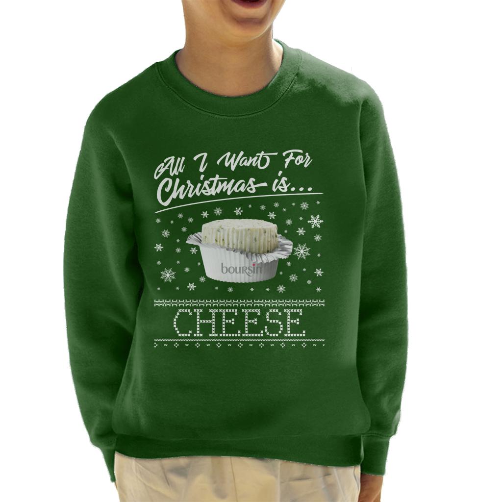 Boursin Christmas All I Want For Christmas Is Cheese Kid's Sweatshirt-ALL + EVERY