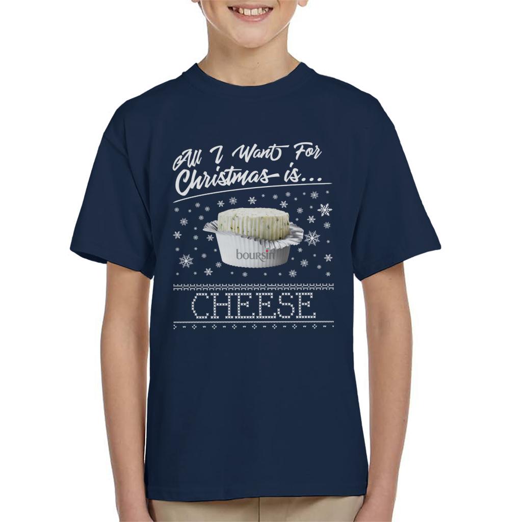 Boursin Christmas All I Want For Christmas Is Cheese Kid's T-Shirt-ALL + EVERY