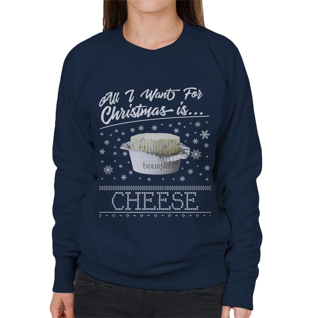 Boursin Christmas All I Want For Christmas Is Cheese Women's Sweatshirt-ALL + EVERY