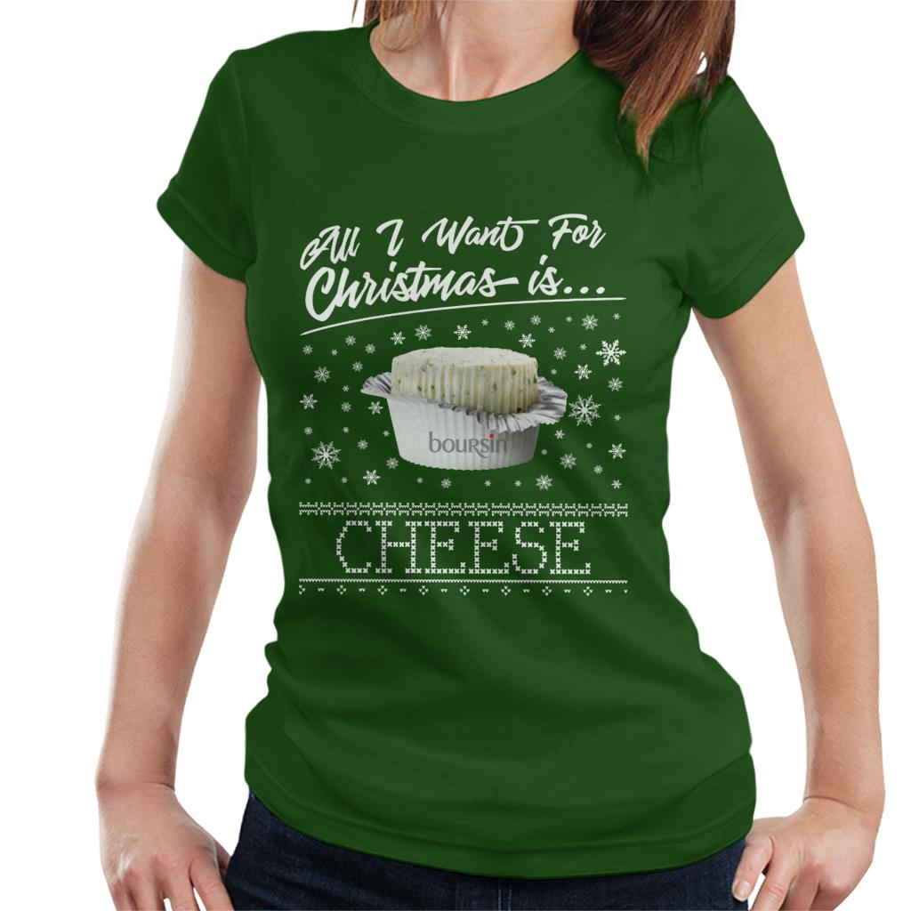 Boursin Christmas All I Want For Christmas Is Cheese Women's T-Shirt-ALL + EVERY