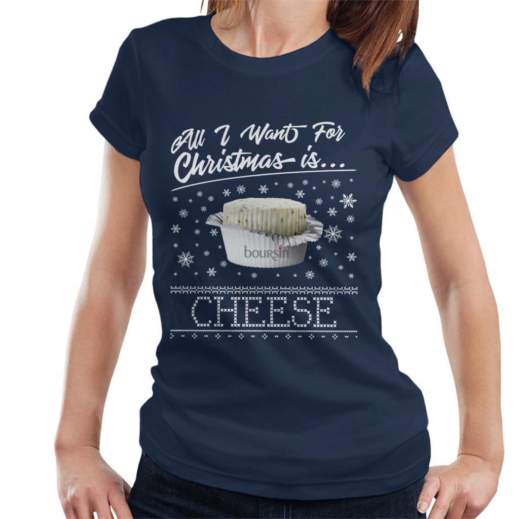 Boursin Christmas All I Want For Christmas Is Cheese Women's T-Shirt-ALL + EVERY