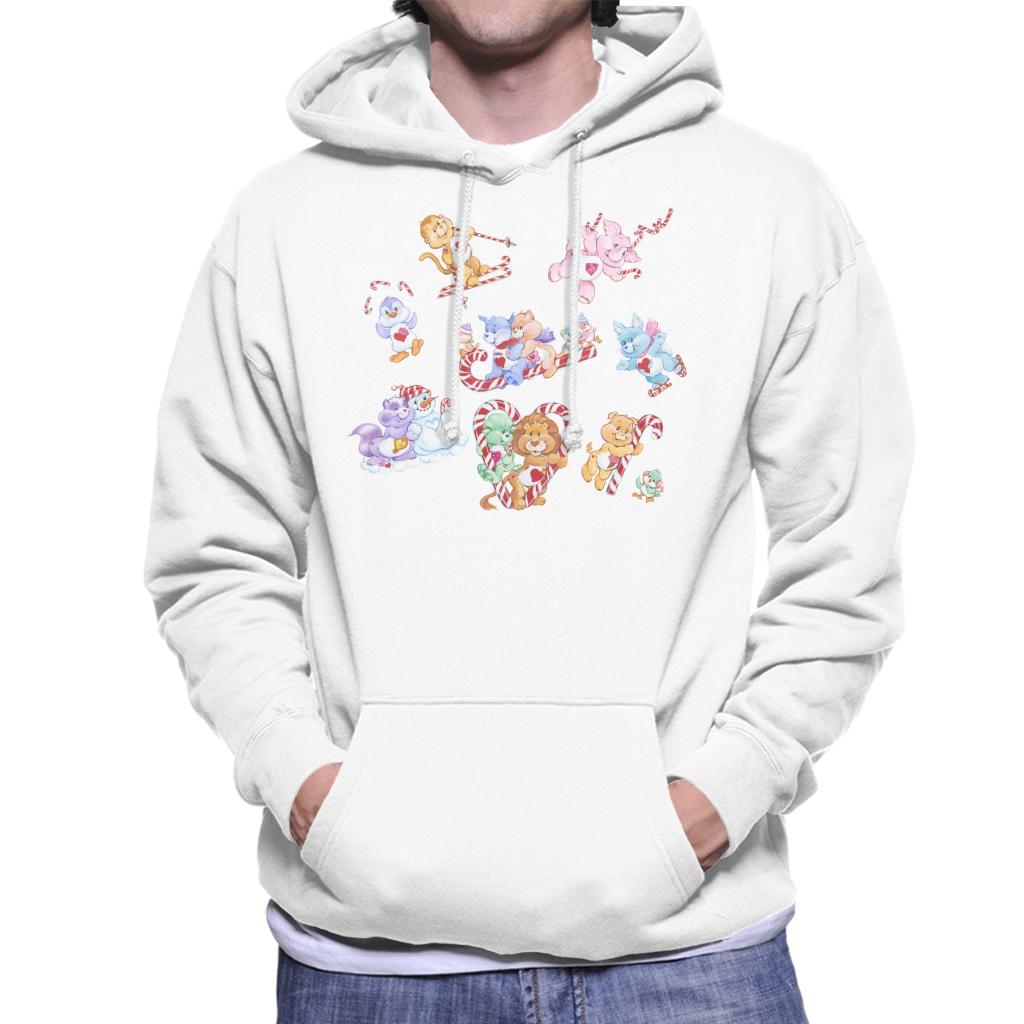 Care Bears Christmas Candy Cane Montage Men's Hooded Sweatshirt-ALL + EVERY