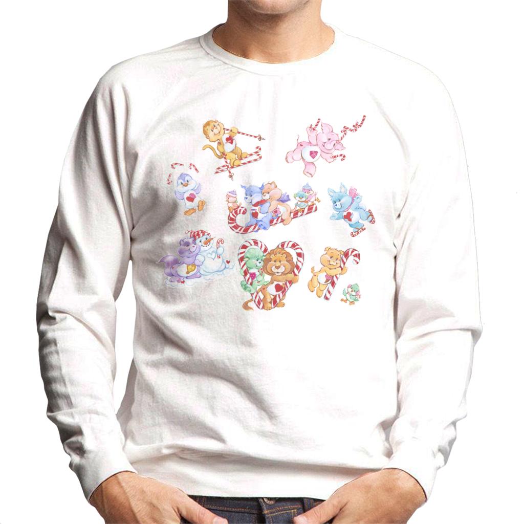 Care Bears Christmas Candy Cane Montage Men's Sweatshirt-ALL + EVERY