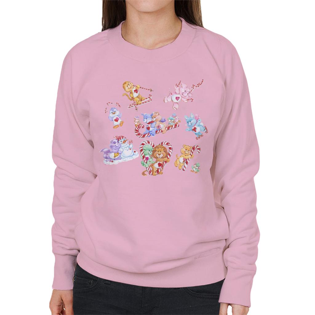 Care Bears Christmas Candy Cane Montage Women's Sweatshirt-ALL + EVERY