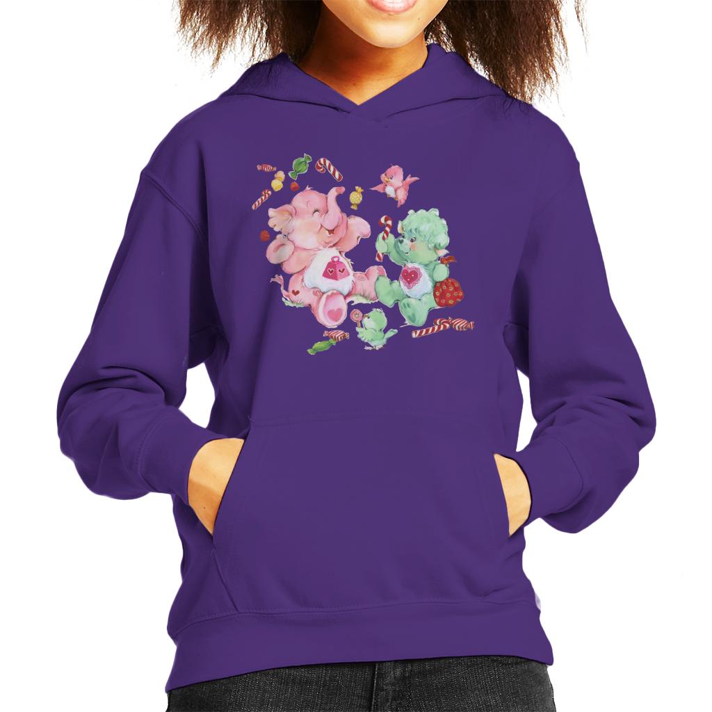 Care Bears Christmas Lotsa Heart Elephant Festive Candy Kids Hooded Sweatshirt-ALL + EVERY