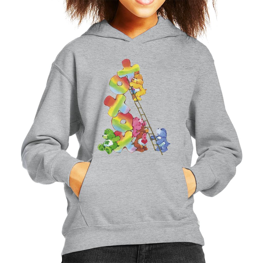 Care Bears Birthday Bear Xoxox Climbing Ladder Kid's Hooded Sweatshirt-ALL + EVERY