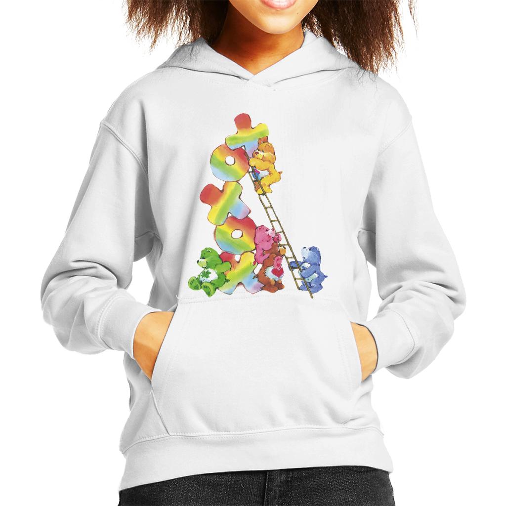 Care Bears Birthday Bear Xoxox Climbing Ladder Kid's Hooded Sweatshirt-ALL + EVERY