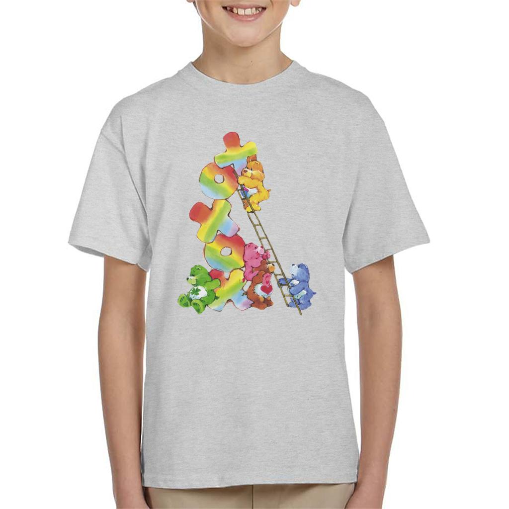 Care Bears Birthday Bear Xoxox Climbing Ladder Kid's T-Shirt-ALL + EVERY