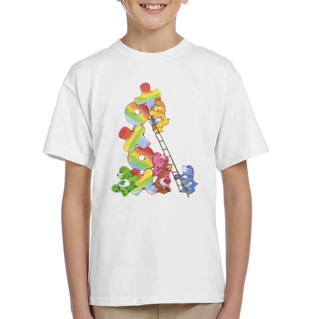 Care Bears Birthday Bear Xoxox Climbing Ladder Kid's T-Shirt-ALL + EVERY