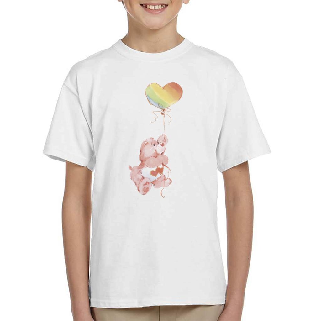 Care Bears Love A Lot Bear Holding On To Rainbow Balloon Kid's T-Shirt-ALL + EVERY