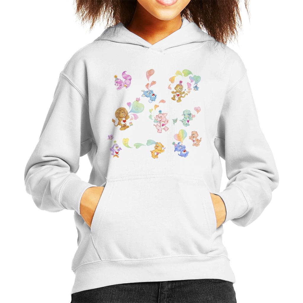 Care Bears Love Heart Montage Kid's Hooded Sweatshirt-ALL + EVERY