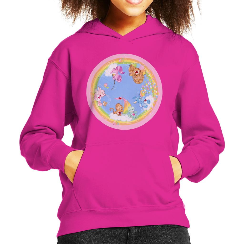 Care Bears Playful Heart Monkey Rainbow Cloud Boat Kid's Hooded Sweatshirt-ALL + EVERY