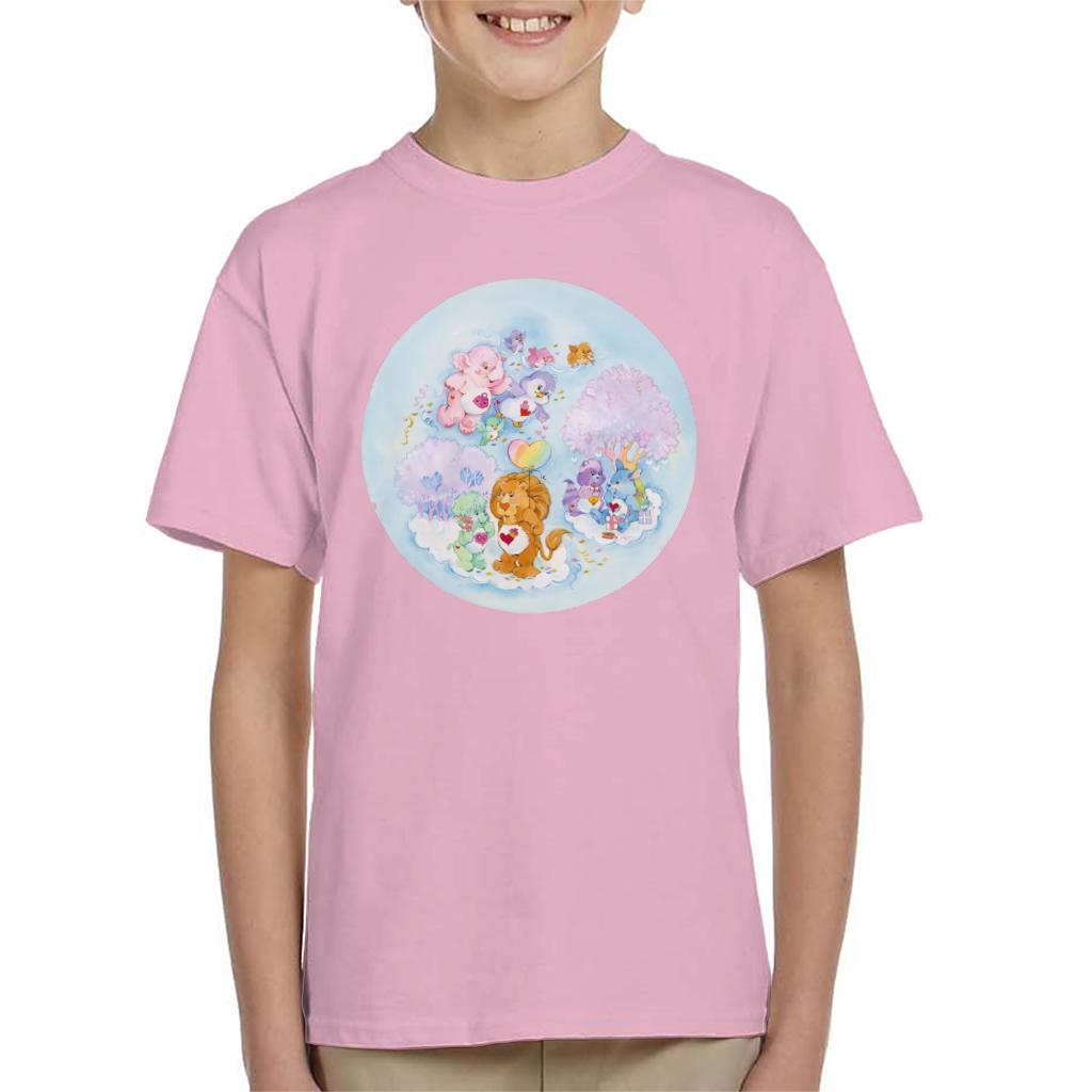 Care Bears Brave Heart Lion Pink Trees Kid's T-Shirt-ALL + EVERY