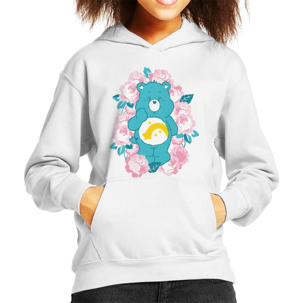 Care Bears Wish Bear Pink Flowers Kid's Hooded Sweatshirt-ALL + EVERY