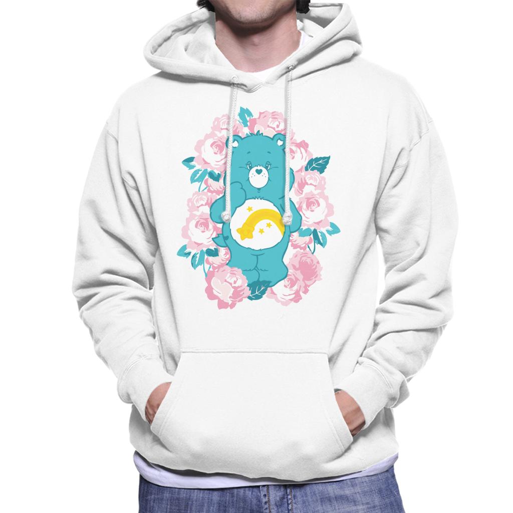 Care Bears Wish Bear Pink Flowers Men's Hooded Sweatshirt-ALL + EVERY