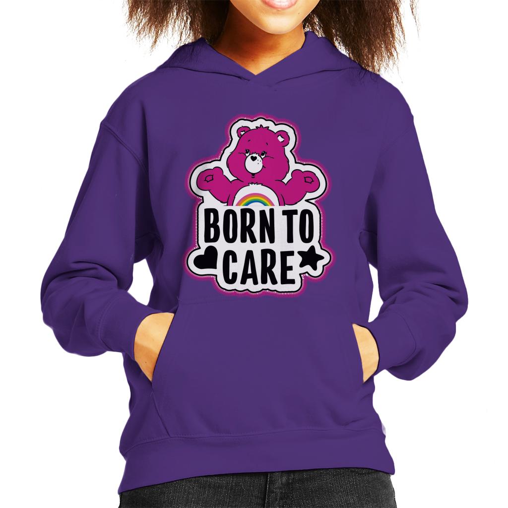 Care Bears Cheer Bear Born To Care Kid's Hooded Sweatshirt-ALL + EVERY