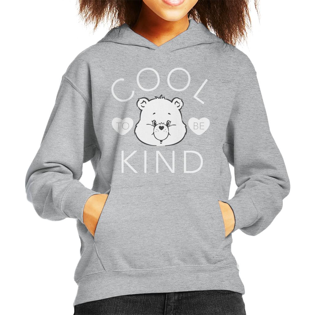 Care Bears Tenderheart Bear Cool To Be Kind White Text Kid's Hooded Sweatshirt-ALL + EVERY