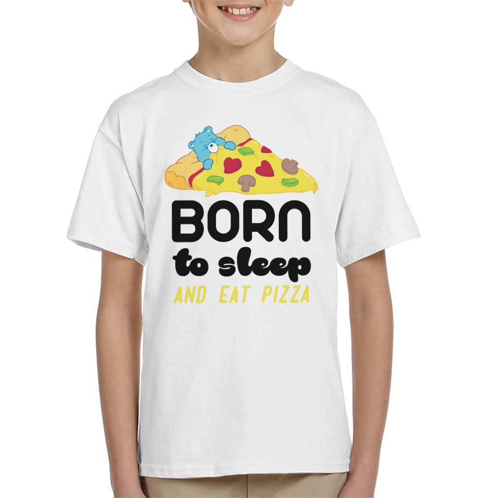 Care Bears Bedtime Bear Born To Sleep And Eat Pizza Kid's T-Shirt-ALL + EVERY