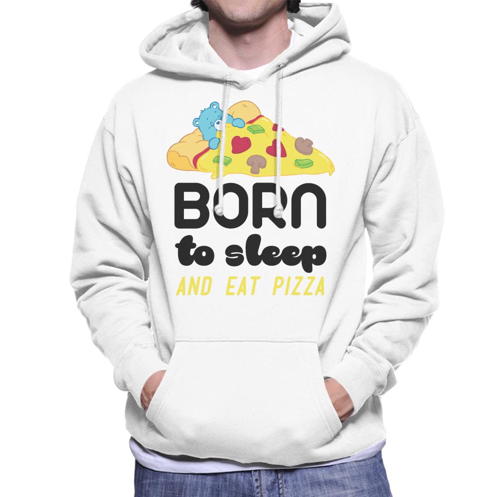 Care Bears Bedtime Bear Born To Sleep And Eat Pizza Men's Hooded Sweatshirt-ALL + EVERY
