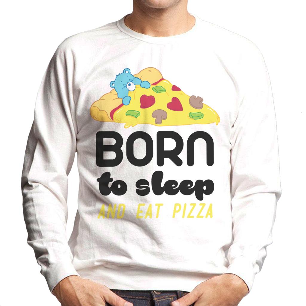 Care Bears Bedtime Bear Born To Sleep And Eat Pizza Men's Sweatshirt-ALL + EVERY