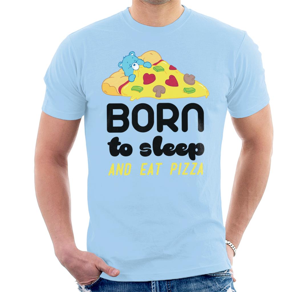 Care Bears Bedtime Bear Born To Sleep And Eat Pizza Men's T-Shirt-ALL + EVERY