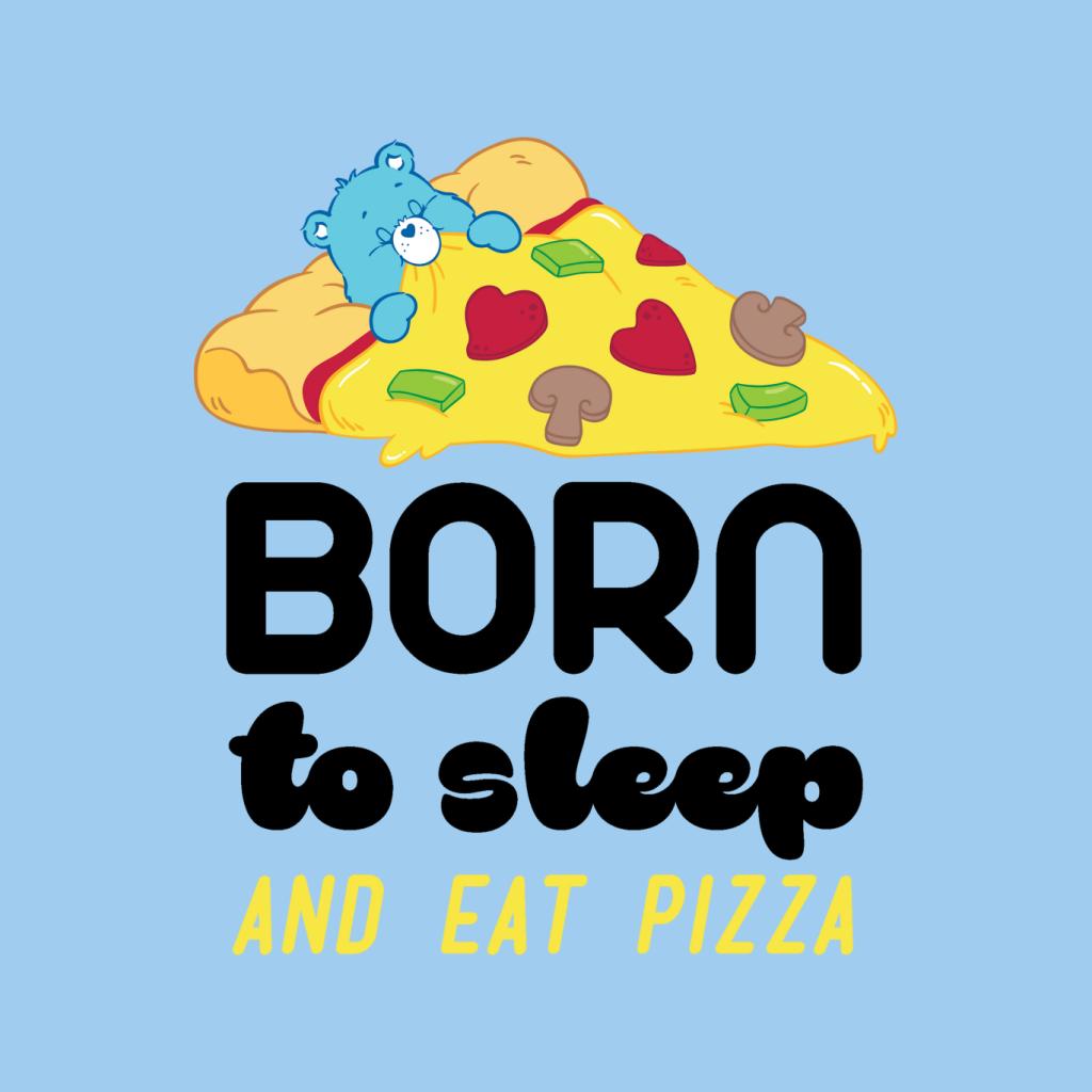 Care Bears Bedtime Bear Born To Sleep And Eat Pizza Kid's T-Shirt-ALL + EVERY