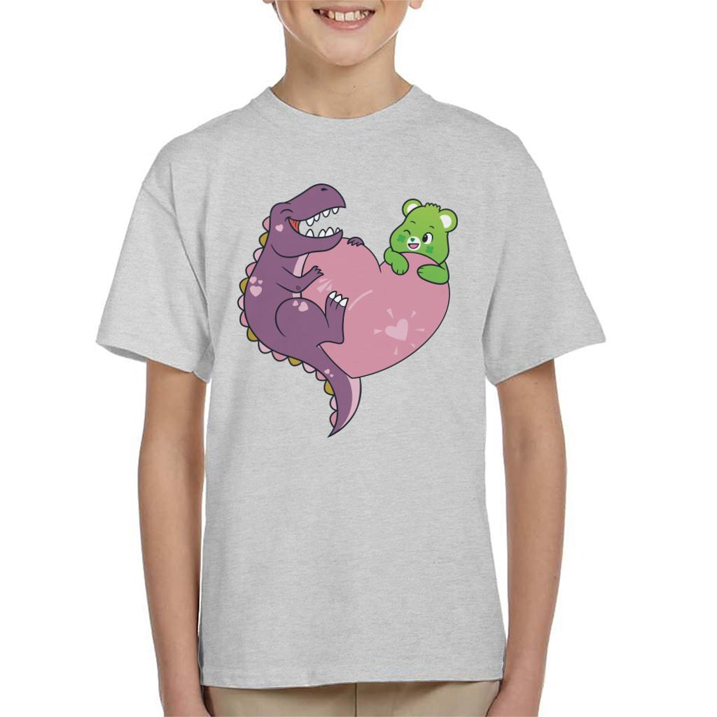 Care Bears Unlock The Magic Good Luck Bear Dino Heart Kid's T-Shirt-ALL + EVERY